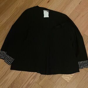 Alice & Olivia Silk Rhinestone Cuff v-Neck Blouse